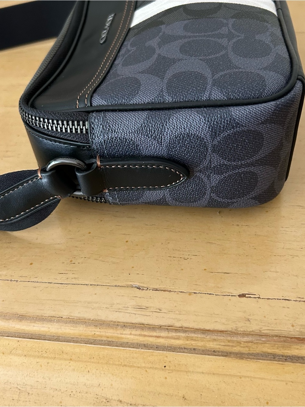 Coach graham denim blue crossbody blocked signature canvas, leather unisex bag - Picture 14 of 16